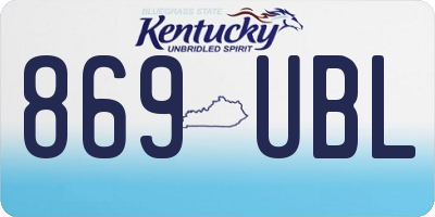 KY license plate 869UBL