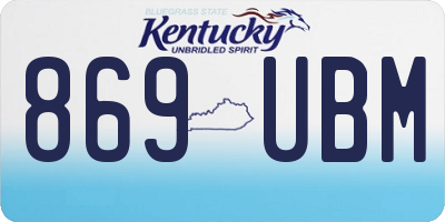 KY license plate 869UBM
