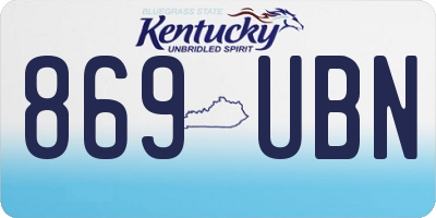 KY license plate 869UBN
