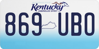KY license plate 869UBO