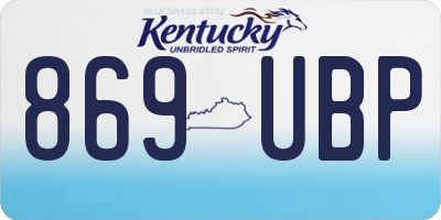 KY license plate 869UBP