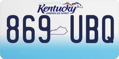KY license plate 869UBQ