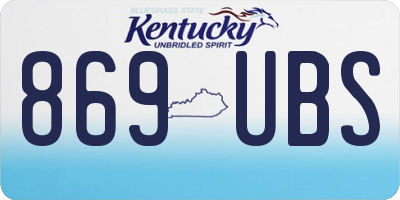 KY license plate 869UBS