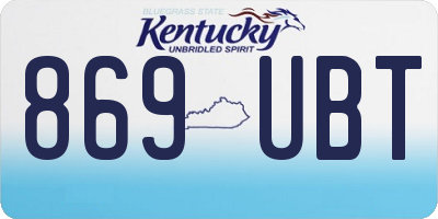 KY license plate 869UBT
