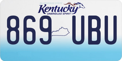 KY license plate 869UBU