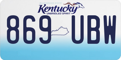 KY license plate 869UBW