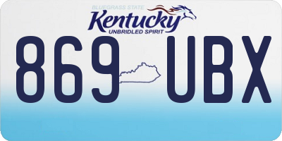 KY license plate 869UBX