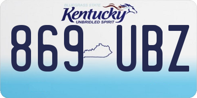 KY license plate 869UBZ