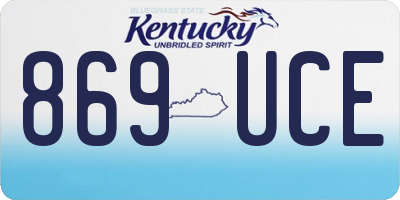KY license plate 869UCE