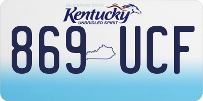 KY license plate 869UCF