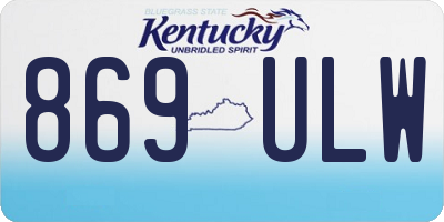 KY license plate 869ULW