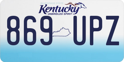 KY license plate 869UPZ