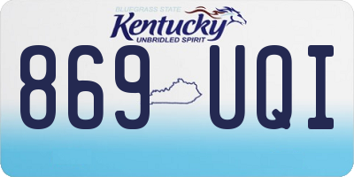 KY license plate 869UQI