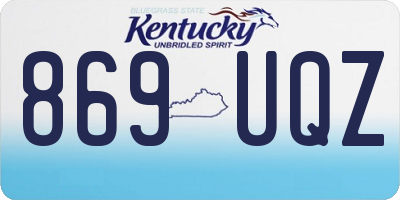 KY license plate 869UQZ