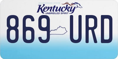 KY license plate 869URD