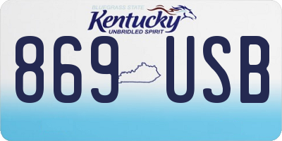 KY license plate 869USB