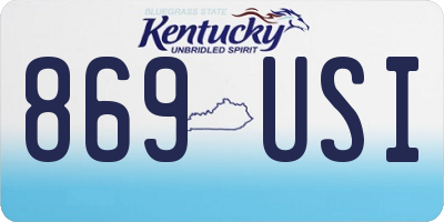 KY license plate 869USI