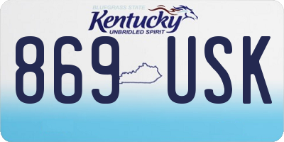 KY license plate 869USK