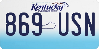 KY license plate 869USN