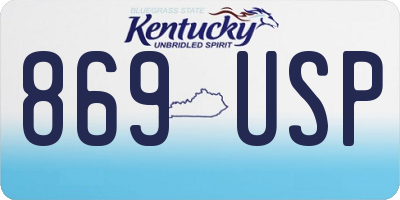 KY license plate 869USP