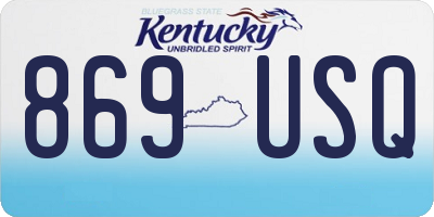 KY license plate 869USQ