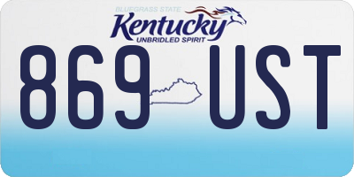 KY license plate 869UST