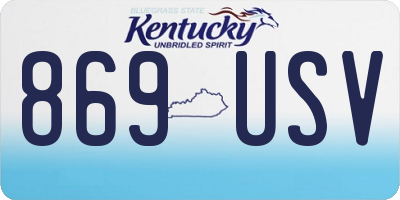 KY license plate 869USV