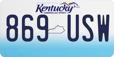 KY license plate 869USW
