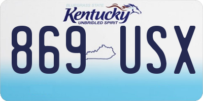 KY license plate 869USX