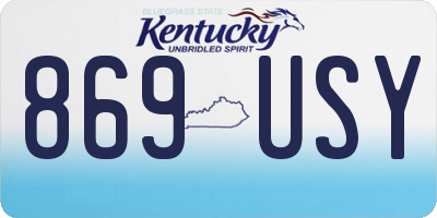 KY license plate 869USY