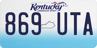 KY license plate 869UTA