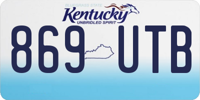 KY license plate 869UTB