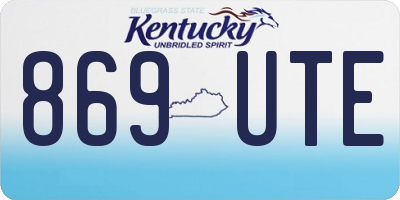 KY license plate 869UTE