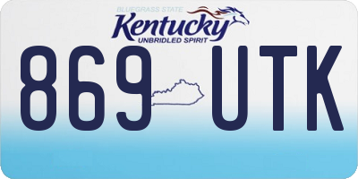 KY license plate 869UTK