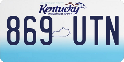 KY license plate 869UTN