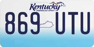 KY license plate 869UTU
