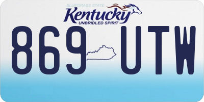 KY license plate 869UTW