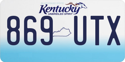 KY license plate 869UTX