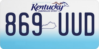 KY license plate 869UUD