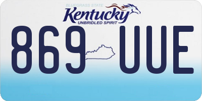 KY license plate 869UUE