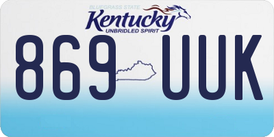 KY license plate 869UUK