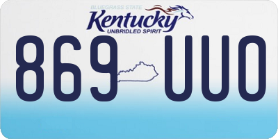 KY license plate 869UUO