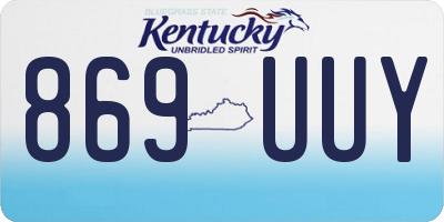 KY license plate 869UUY