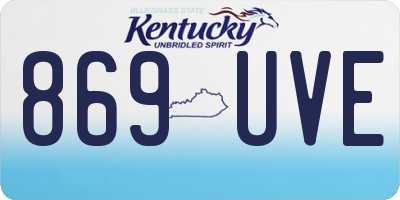 KY license plate 869UVE