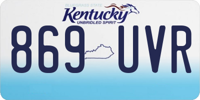 KY license plate 869UVR