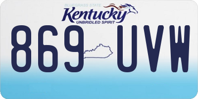 KY license plate 869UVW