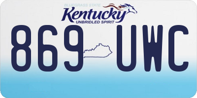 KY license plate 869UWC
