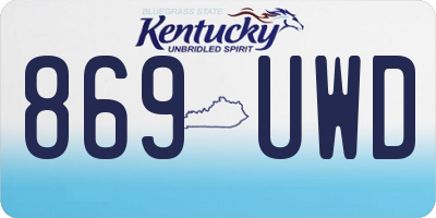 KY license plate 869UWD