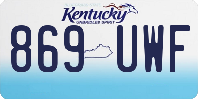 KY license plate 869UWF