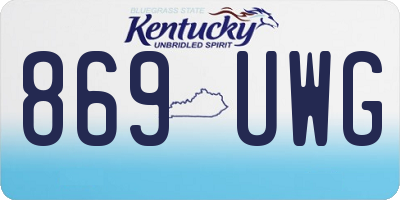 KY license plate 869UWG